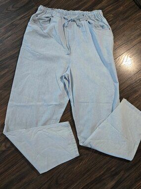 SOLUTIONS 100% Cotton Chambray Drawstring Pants NWOT/SIZE S